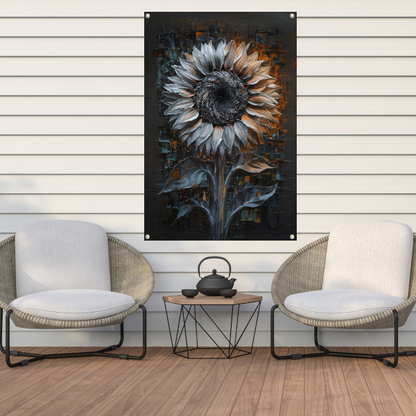 Abstracte Weergave van een Zonnebloem tuinposter