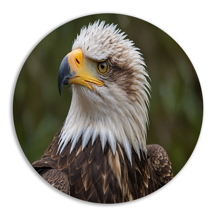 Gedetailleerd portret van een majestueuze adelaar aluminium muurcirkel