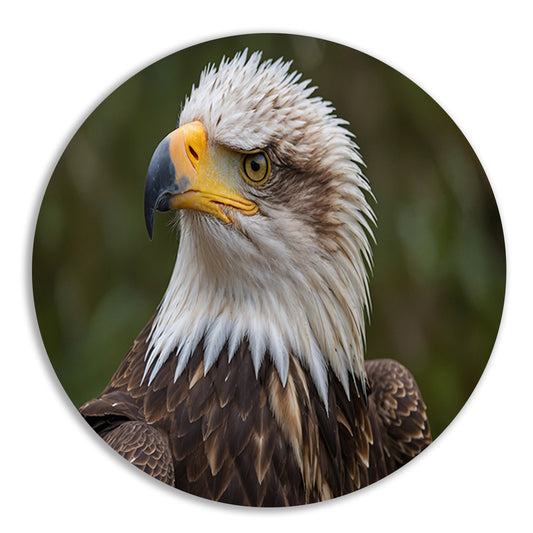 Gedetailleerd portret van een majestueuze adelaar aluminium muurcirkel