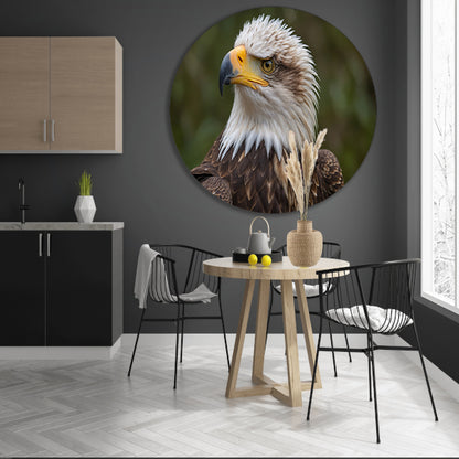 Gedetailleerd portret van een majestueuze adelaar aluminium muurcirkel