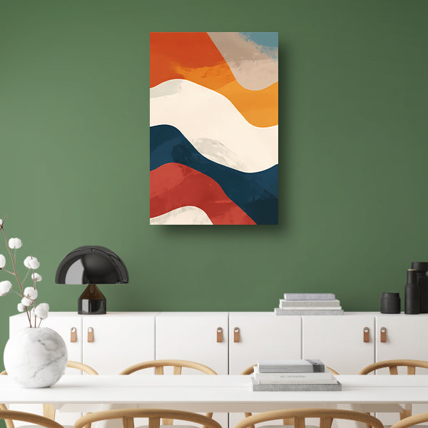 Kleurrijk Abstract compositie met geometrische vormen canvas met baklijst