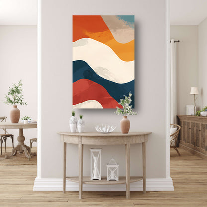 Kleurrijk Abstract compositie met geometrische vormen canvas met baklijst