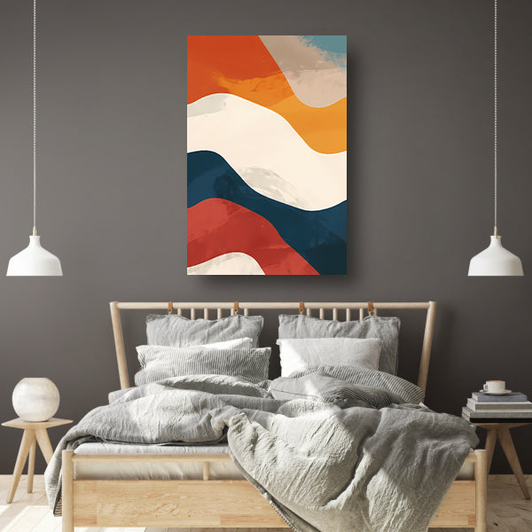 Kleurrijk Abstract compositie met geometrische vormen canvas met baklijst