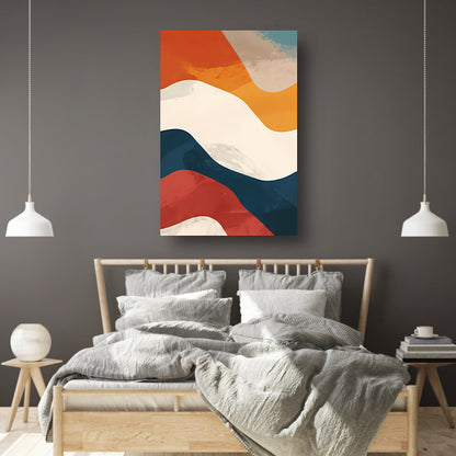 Kleurrijk Abstract compositie met geometrische vormen canvas met baklijst