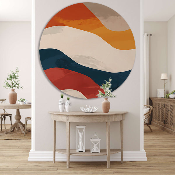 Kleurrijk Abstract compositie met geometrische vormen forex muurcirkel