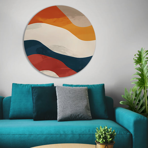 Kleurrijk Abstract compositie met geometrische vormen forex muurcirkel