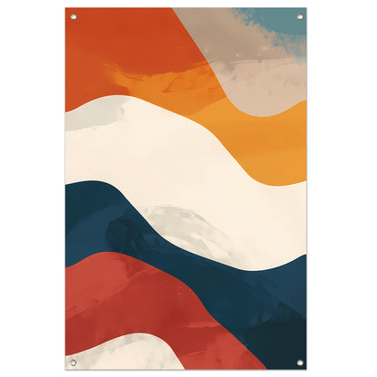 Kleurrijk Abstract compositie met geometrische vormen tuinposter