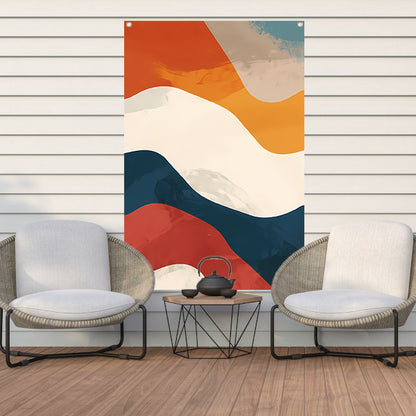 Kleurrijk Abstract compositie met geometrische vormen tuinposter