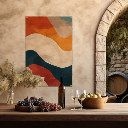 Kleurrijk Abstract compositie met geometrische vormen tuinposter