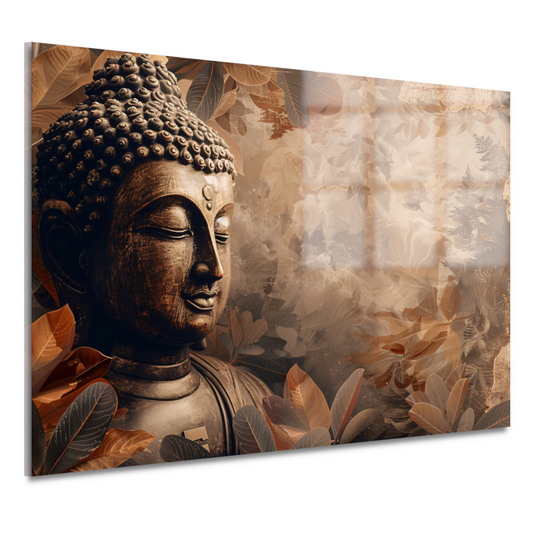 Boeddha met Bladeren acrylglas