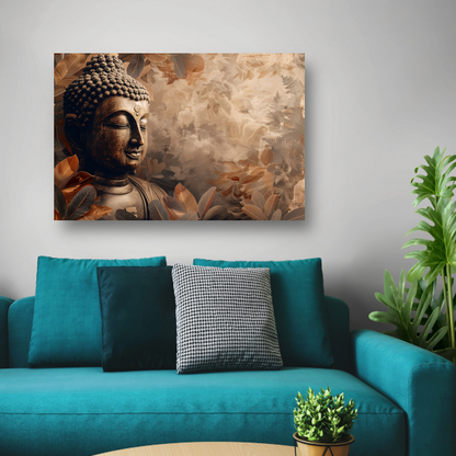 Boeddha met Bladeren canvas