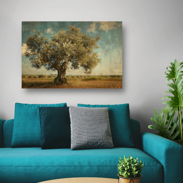 Olijfboom in Impressionistische Stijl canvas