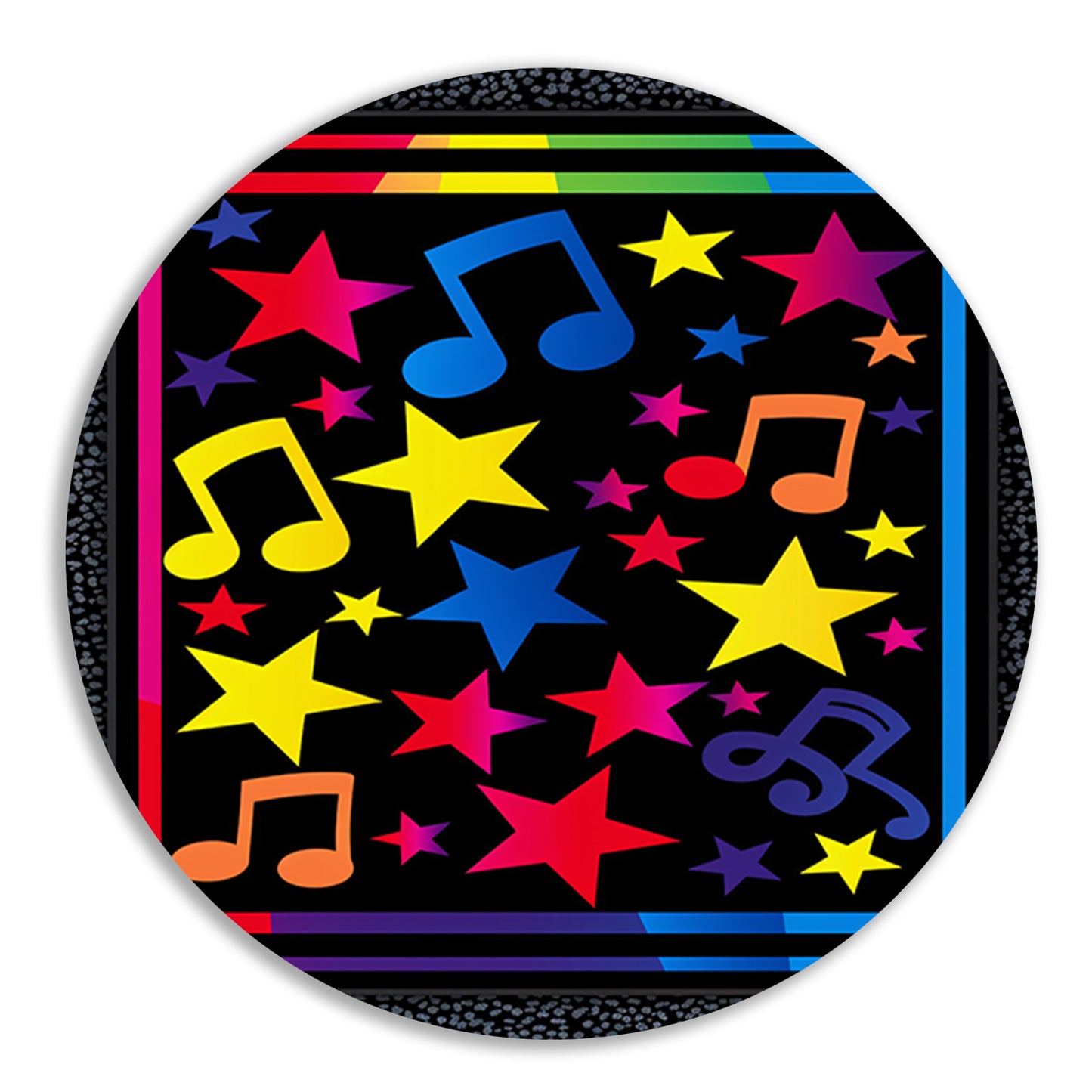 Kleurrijk Sterren en Muzikale Noten Explosie forex muurcirkel