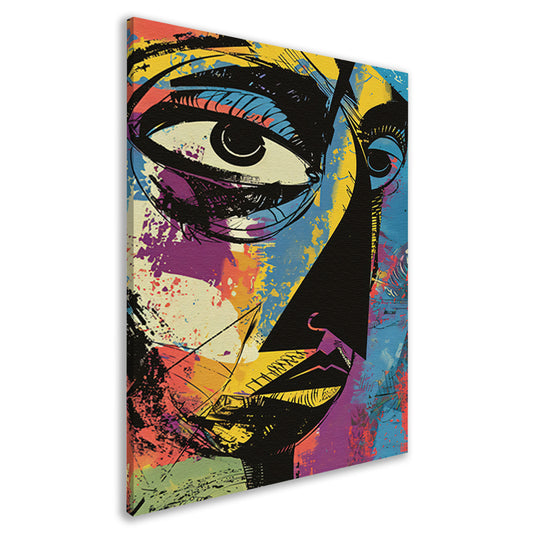 Abstract Kleurrijk Portret van Jean-Michel Basquiat canvas