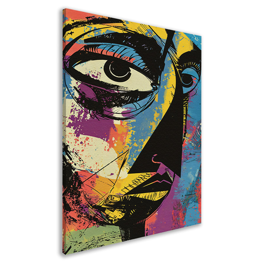 Abstract Kleurrijk Portret van Jean-Michel Basquiat canvas