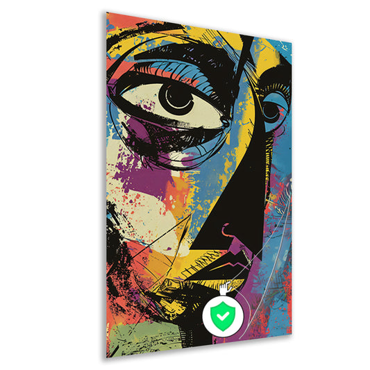 Abstract Kleurrijk Portret van Jean-Michel Basquiat poster