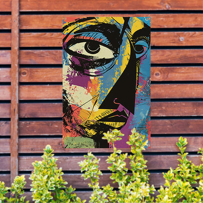 Abstract Kleurrijk Portret van Jean-Michel Basquiat tuinposter