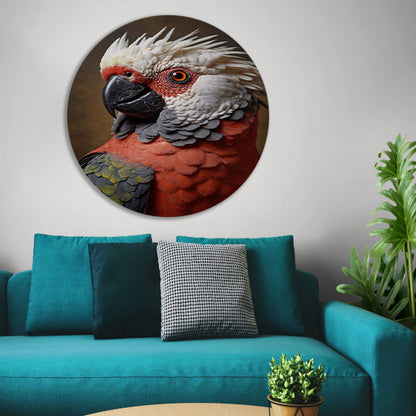 Red and White Parrot with Artistic Flare forex muurcirkel
