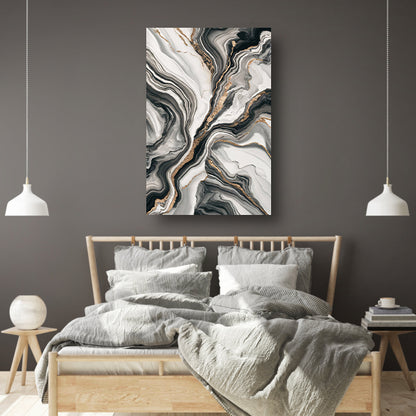 Elegante marmer abstractie met gouden details canvas met baklijst