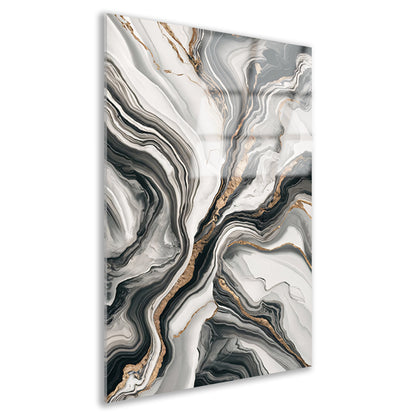 Elegante marmer abstractie met gouden details acrylglas