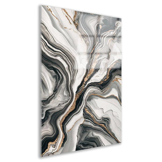 Elegante marmer abstractie met gouden details acrylglas