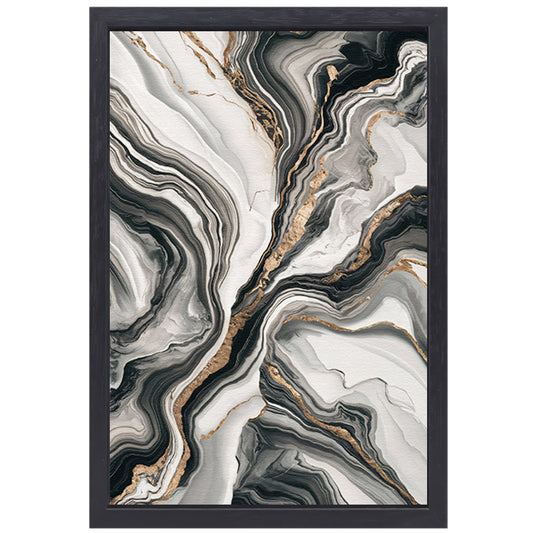 Elegante marmer abstractie met gouden details canvas met baklijst