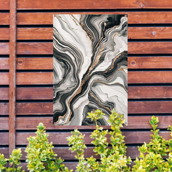 Elegante marmer abstractie met gouden details tuinposter