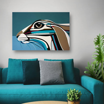 Abstracte kleurrijke kunst van een konijn acrylglas