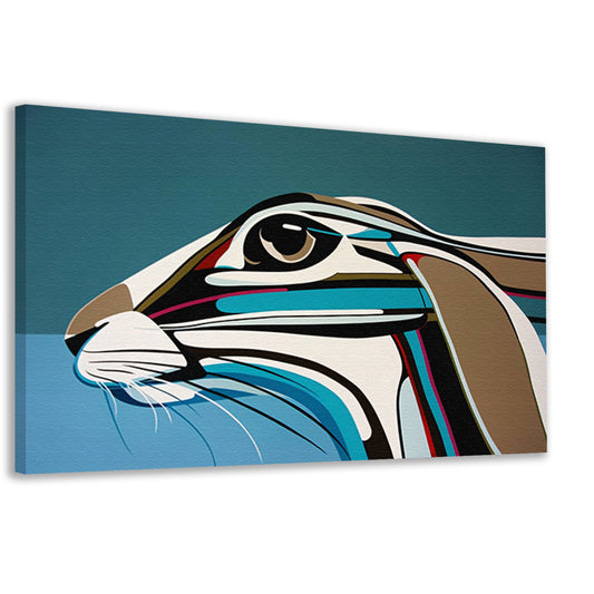 Abstracte kleurrijke kunst van een konijn canvas