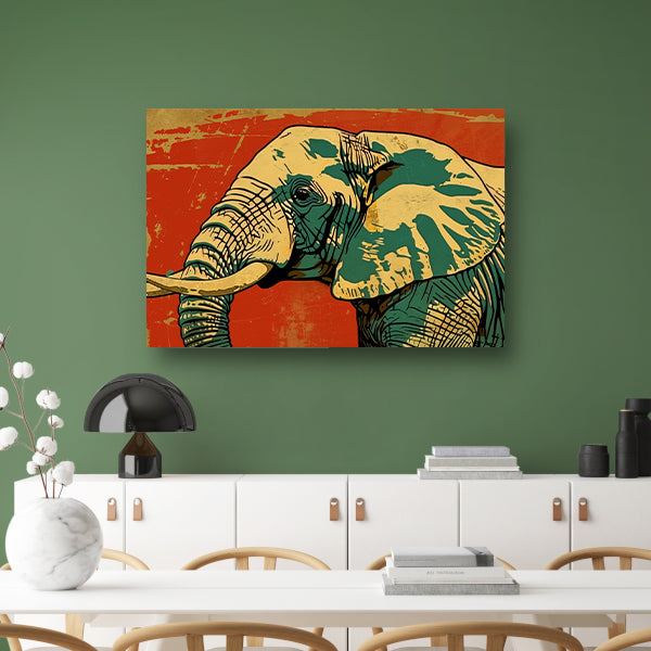 Kleurrijke moderne kunst olifant schilderij poster