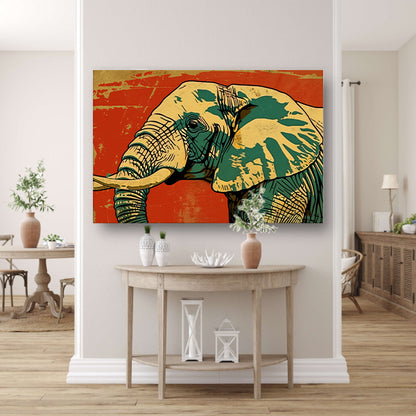 Kleurrijke moderne kunst olifant schilderij acrylglas