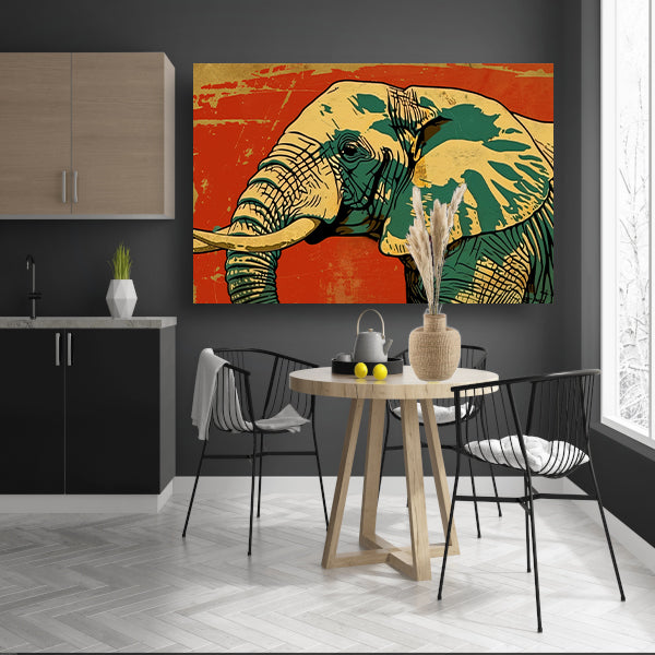 Kleurrijke moderne kunst olifant schilderij acrylglas