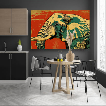 Kleurrijke moderne kunst olifant schilderij acrylglas