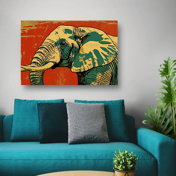 Kleurrijke moderne kunst olifant schilderij poster