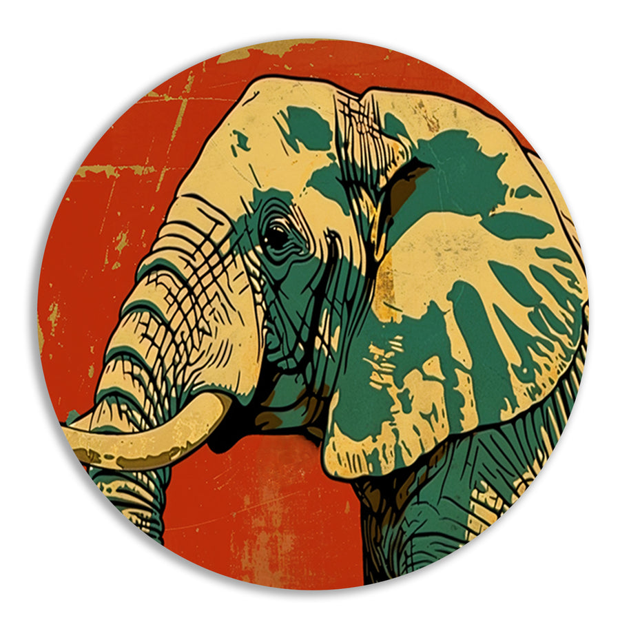 Kleurrijke moderne kunst olifant schilderij forex muurcirkel