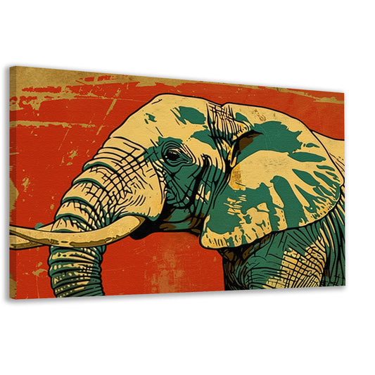 Kleurrijke moderne kunst olifant schilderij canvas