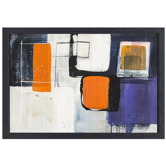 Abstract geometrisch schilderij in moderne stijl canvas met baklijst