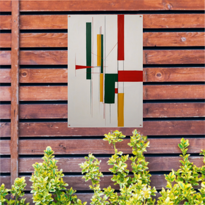 Dynamische Abstractie met Primaire Kleuren tuinposter