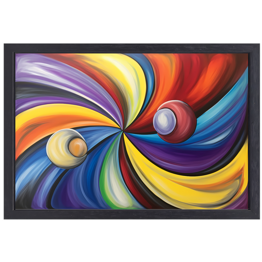 Dynamisch Universum van Abstracte Kleuren canvas met baklijst