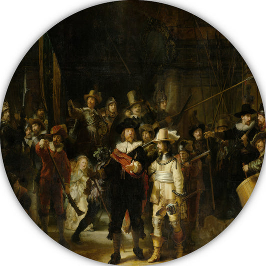 De Nachtwacht - Rembrandt van Rijn aluminium muurcirkel