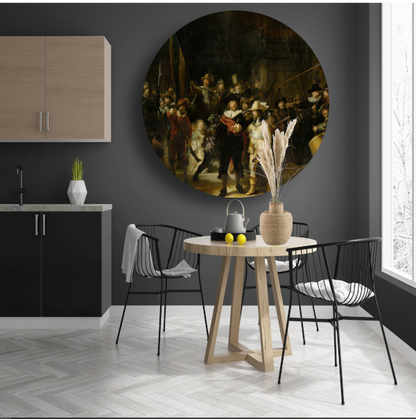 De Nachtwacht - Rembrandt van Rijn forex muurcirkel