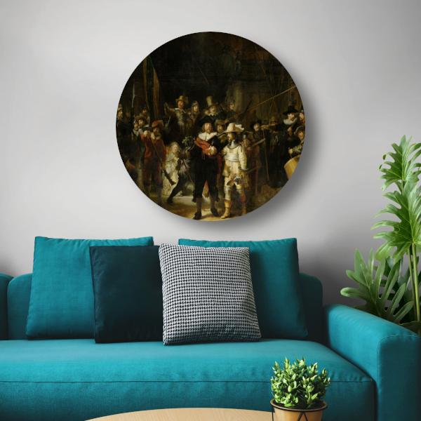 De Nachtwacht - Rembrandt van Rijn aluminium muurcirkel