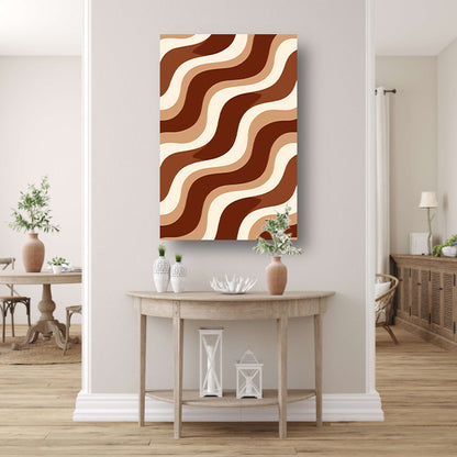 Abstracte golvende patronen in bruine tinten acrylglas