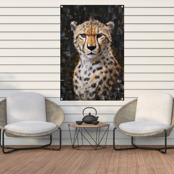 Abstracte Weergave van een Cheetah in Beweging tuinposter