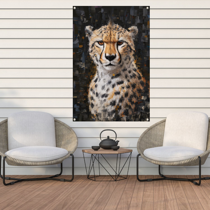 Abstracte Weergave van een Cheetah in Beweging tuinposter