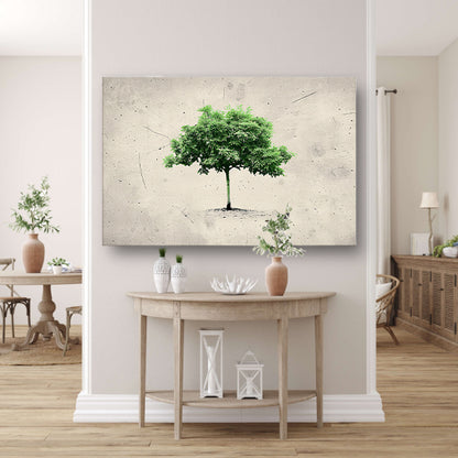Realistische boom in minimalistische kunststijl poster