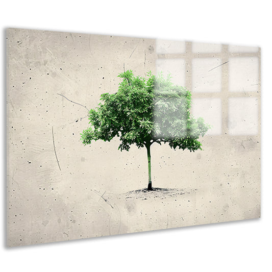 Realistische boom in minimalistische kunststijl acrylglas