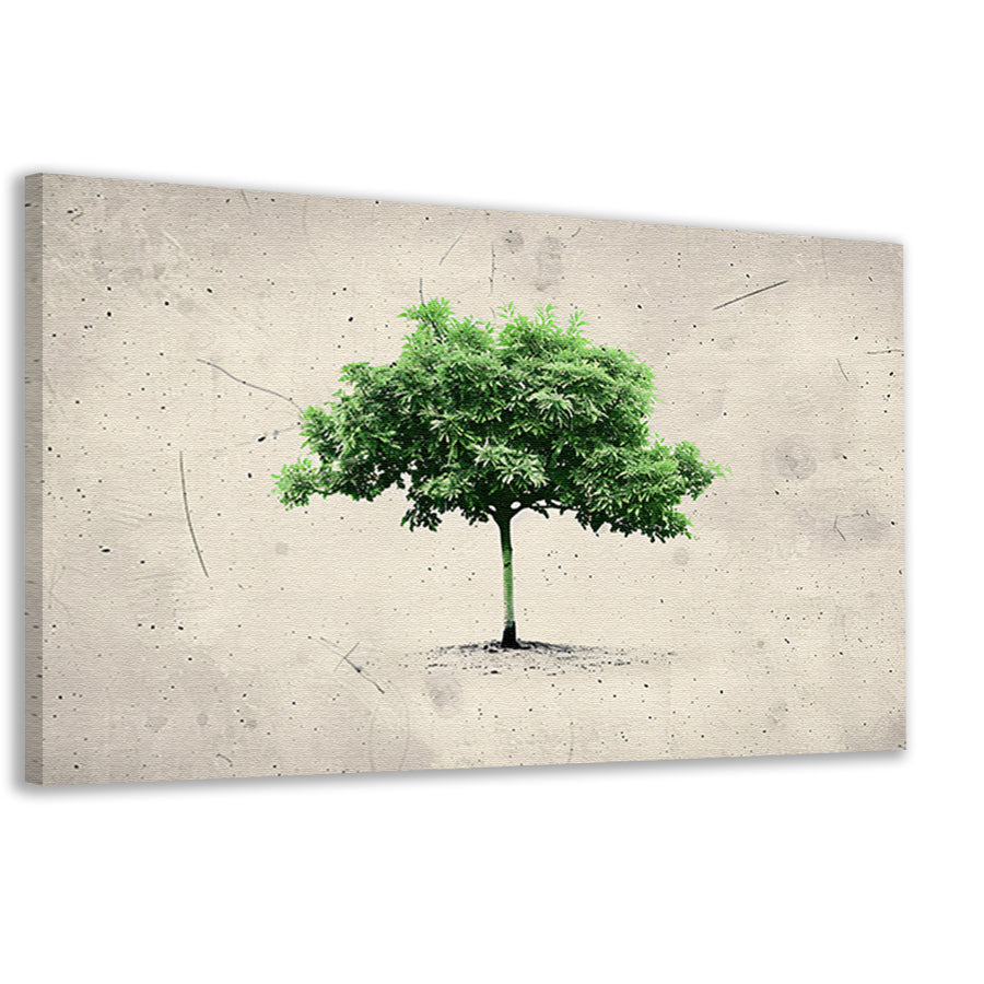Realistische boom in minimalistische kunststijl canvas