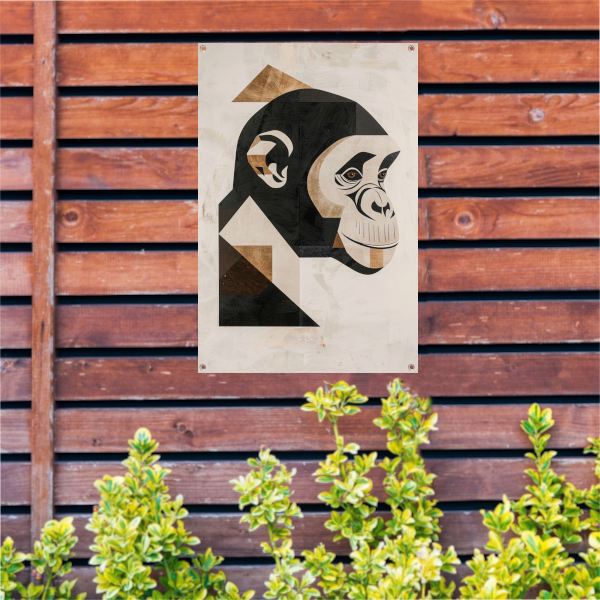 Abstracte Monochrome Aap Geometrie Kunstwerk tuinposter