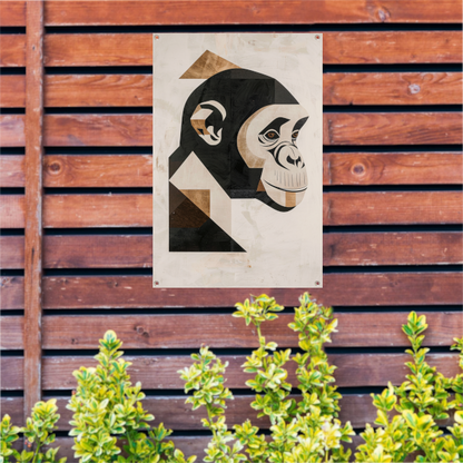 Abstracte Monochrome Aap Geometrie Kunstwerk tuinposter